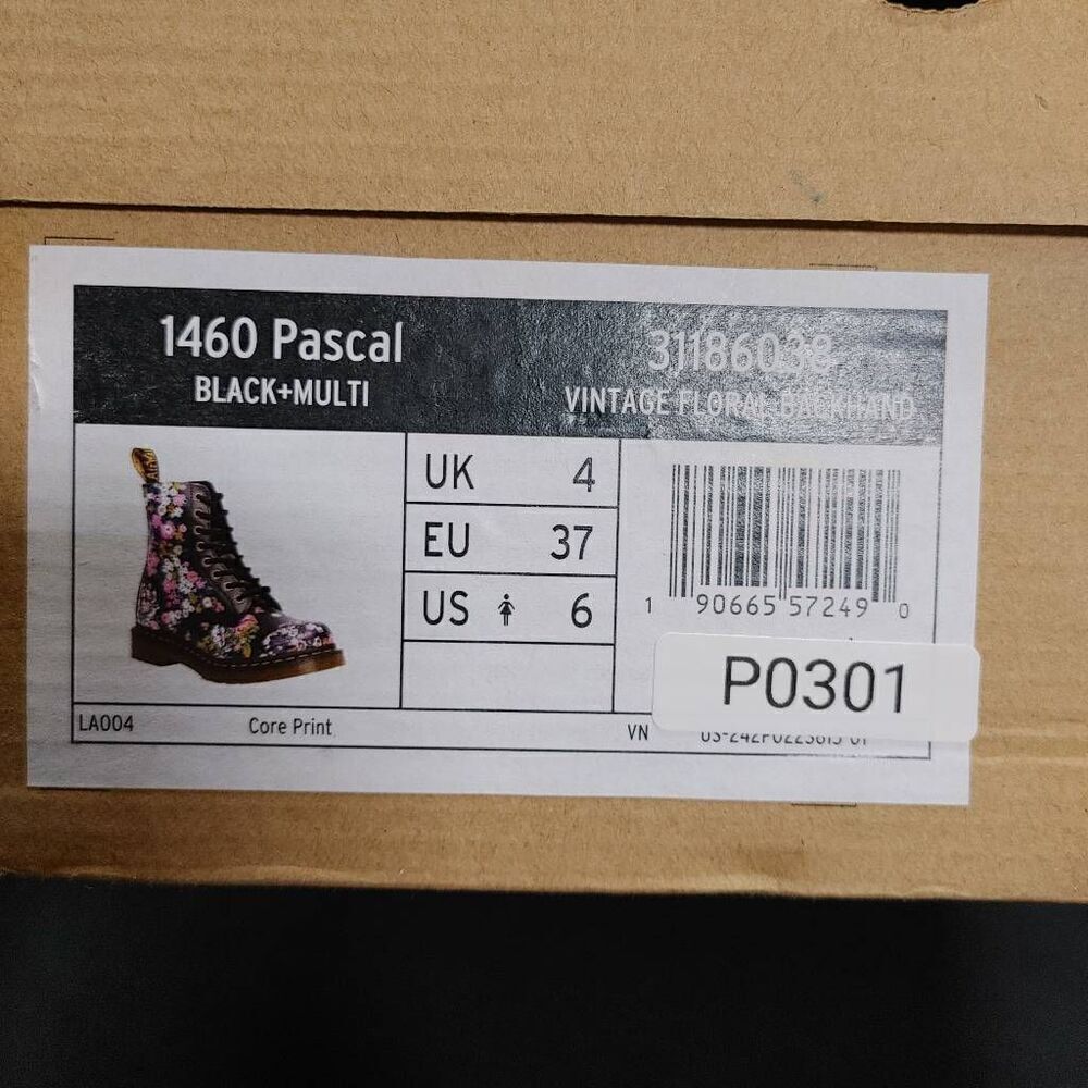 New Dr Martens 1460 Pascal Vintage Floral Backhand Boots 6 - Picture 5 of 6